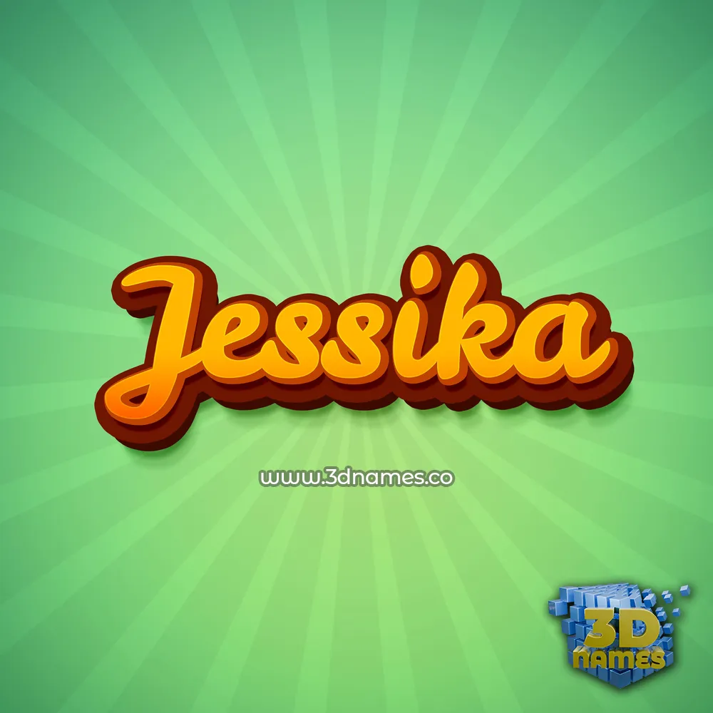jessika in Green Rays style - 3D name wallpaper