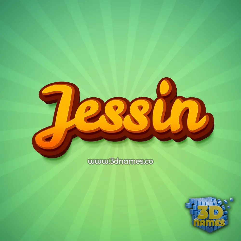 jessin in Green Rays style - 3D name wallpaper