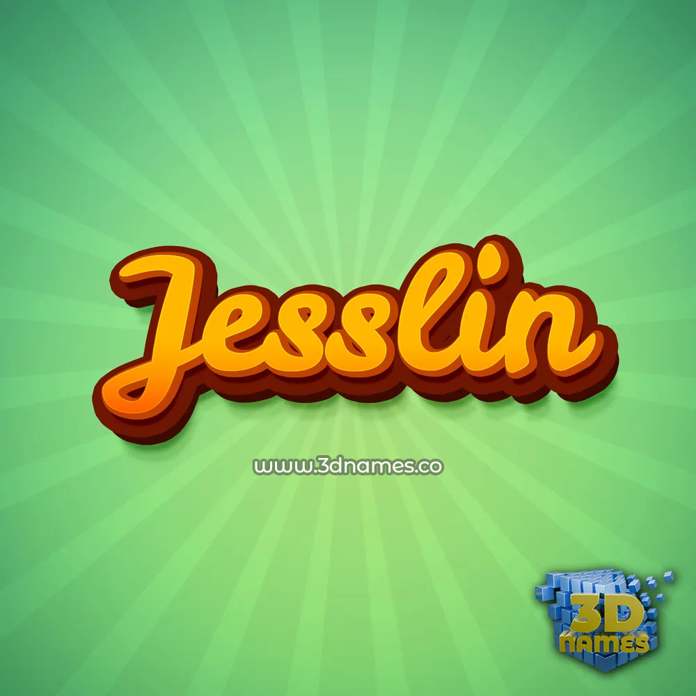 jesslin in Green Rays style - 3D name wallpaper