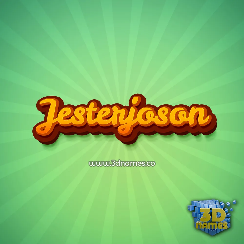 jesterjoson in Green Rays style - 3D name wallpaper