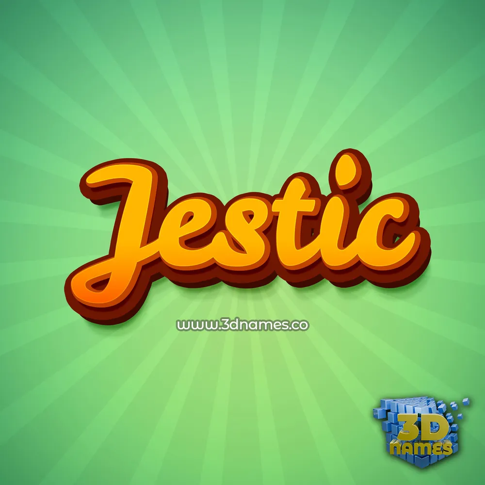 jestic in Green Rays style - 3D name wallpaper
