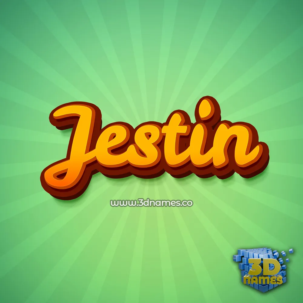 jestin in Green Rays style - 3D name wallpaper