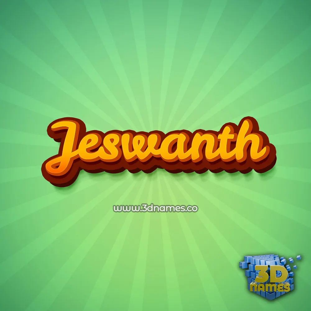 jeswanth in Green Rays style - 3D name wallpaper
