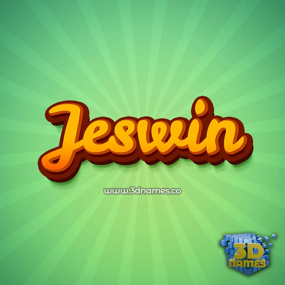 jeswin in Green Rays style - 3D name wallpaper
