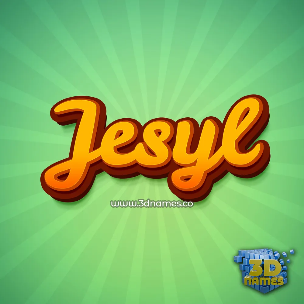 jesyl in Green Rays style - 3D name wallpaper