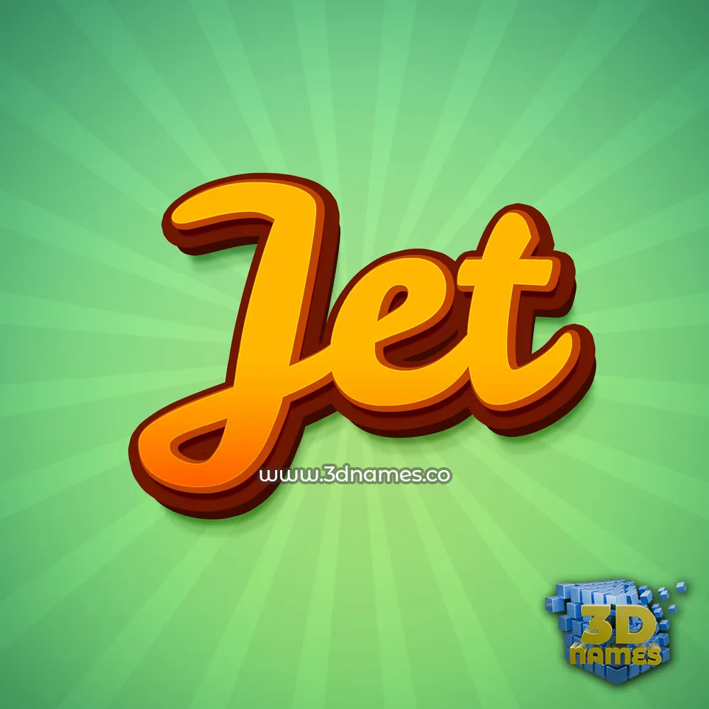 jet in Green Rays style - 3D name wallpaper