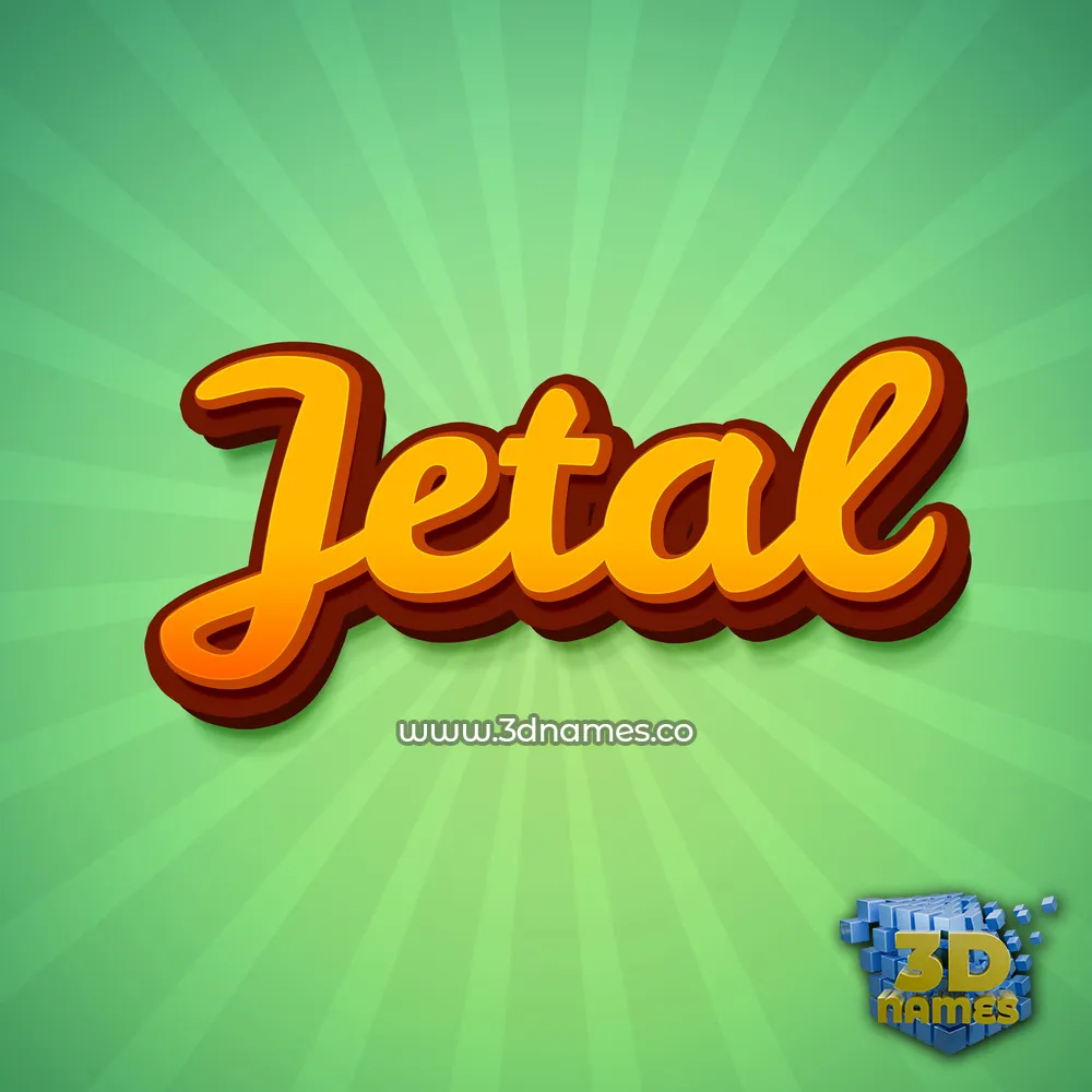 jetal in Green Rays style - 3D name wallpaper