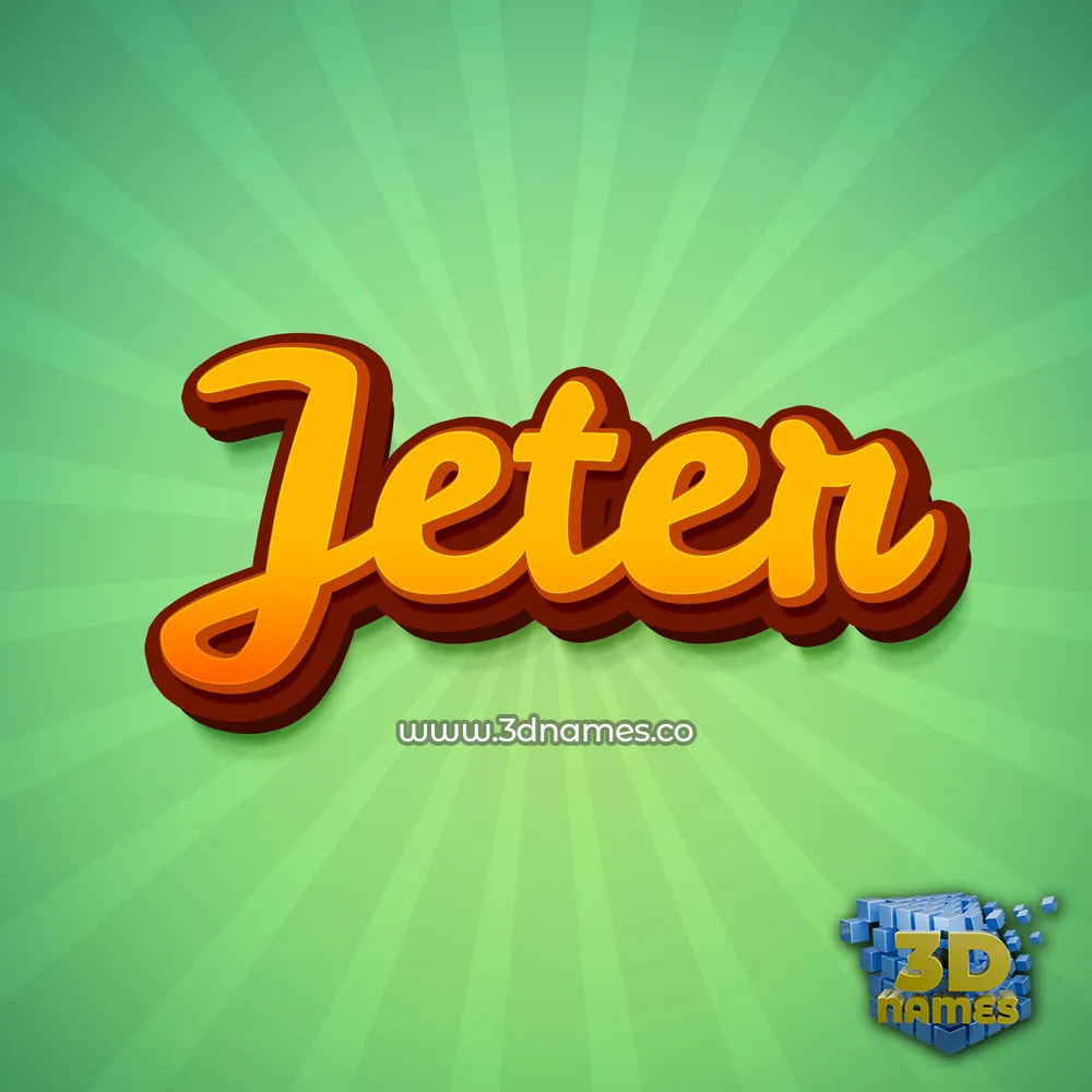 jeter in Green Rays style - 3D name wallpaper