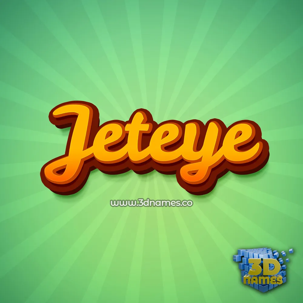 jeteye in Green Rays style - 3D name wallpaper