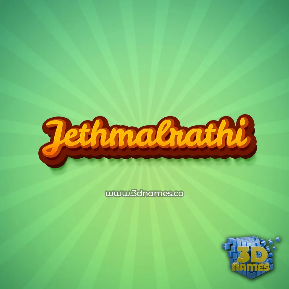 jethmalrathi in Green Rays style - 3D name wallpaper