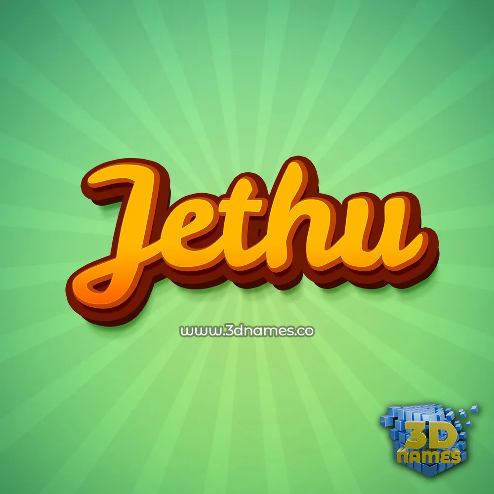 jethu in Green Rays style - 3D name wallpaper