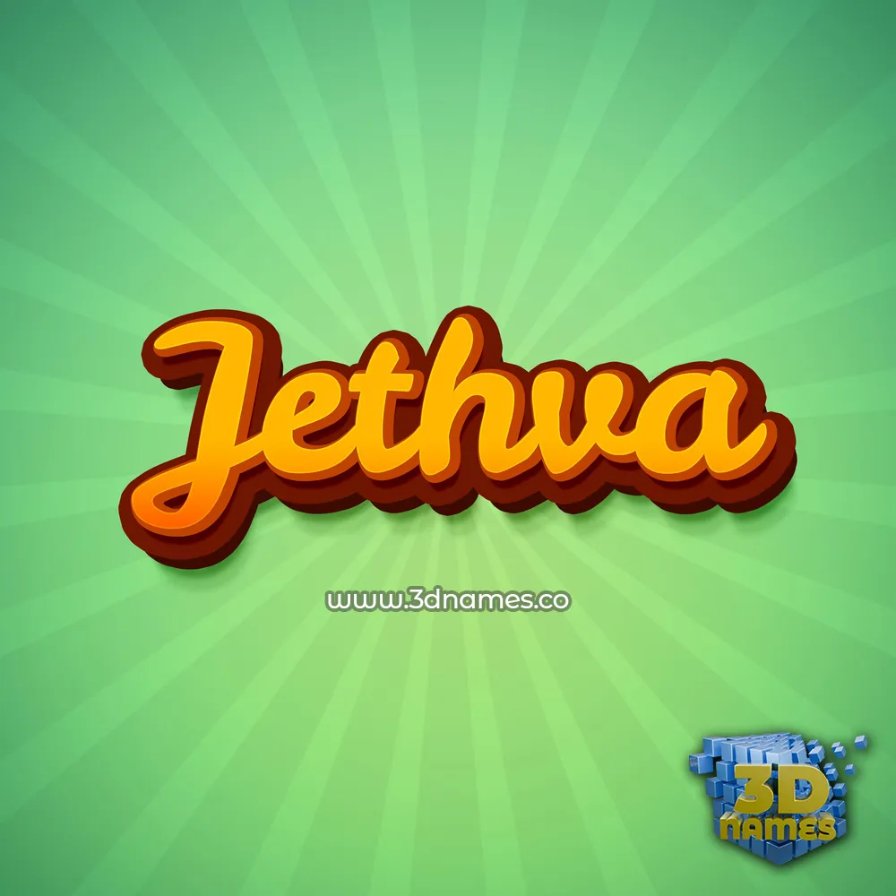 jethva in Green Rays style - 3D name wallpaper