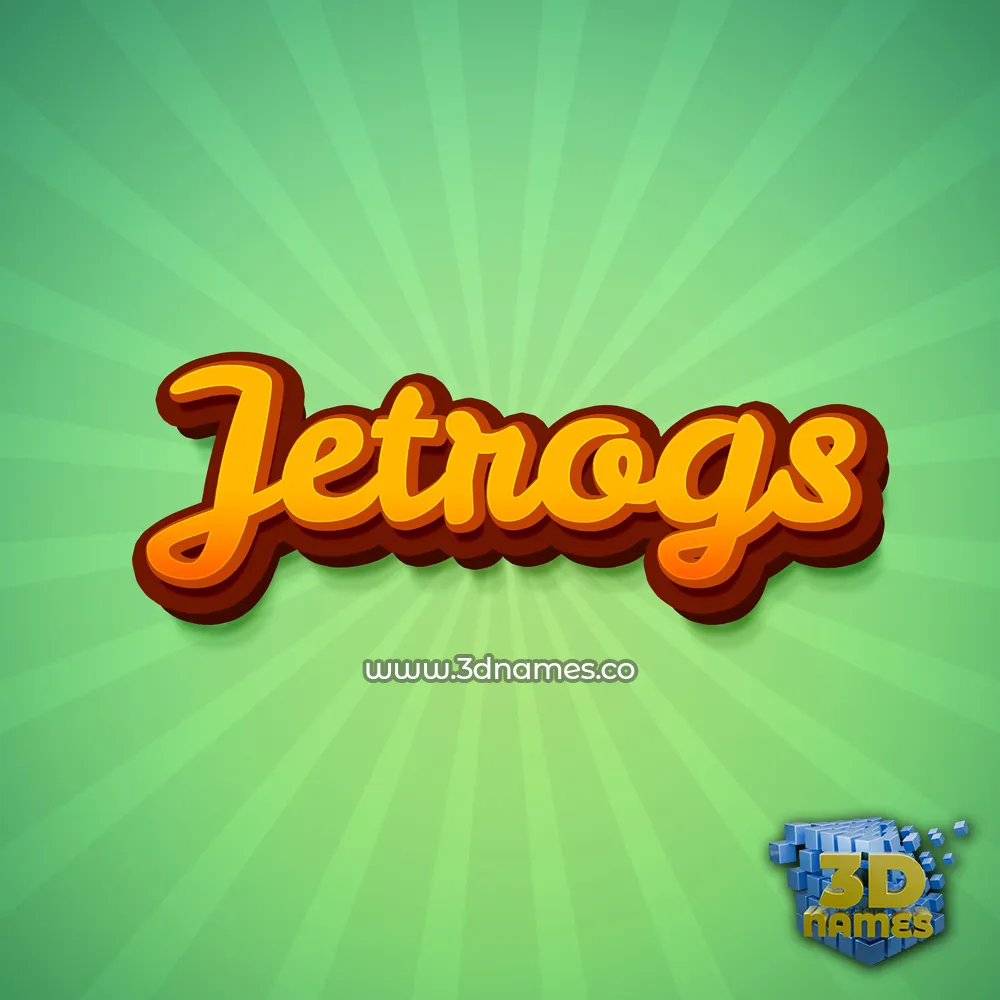 jetrogs in Green Rays style - 3D name wallpaper