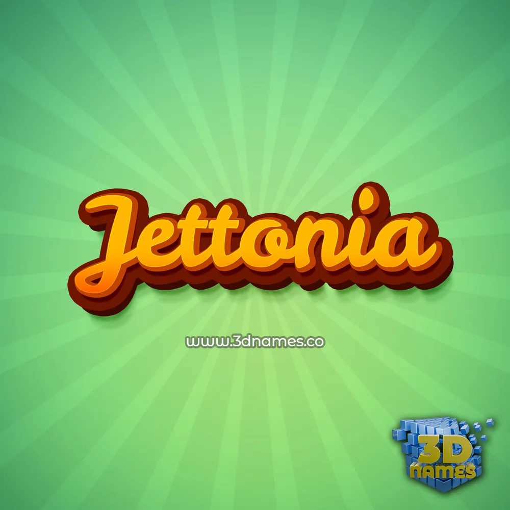jettonia in Green Rays style - 3D name wallpaper
