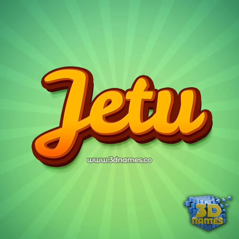 jetu in Green Rays style - 3D name wallpaper
