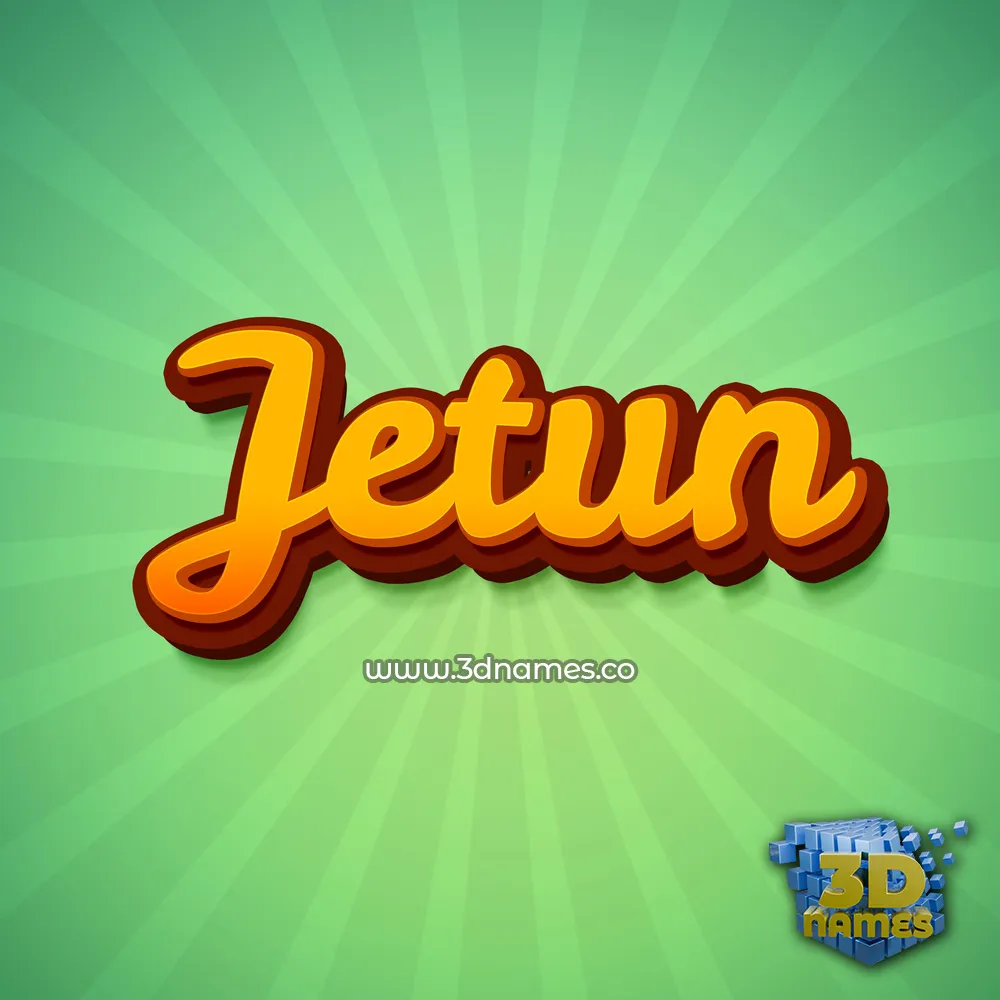 jetun in Green Rays style - 3D name wallpaper