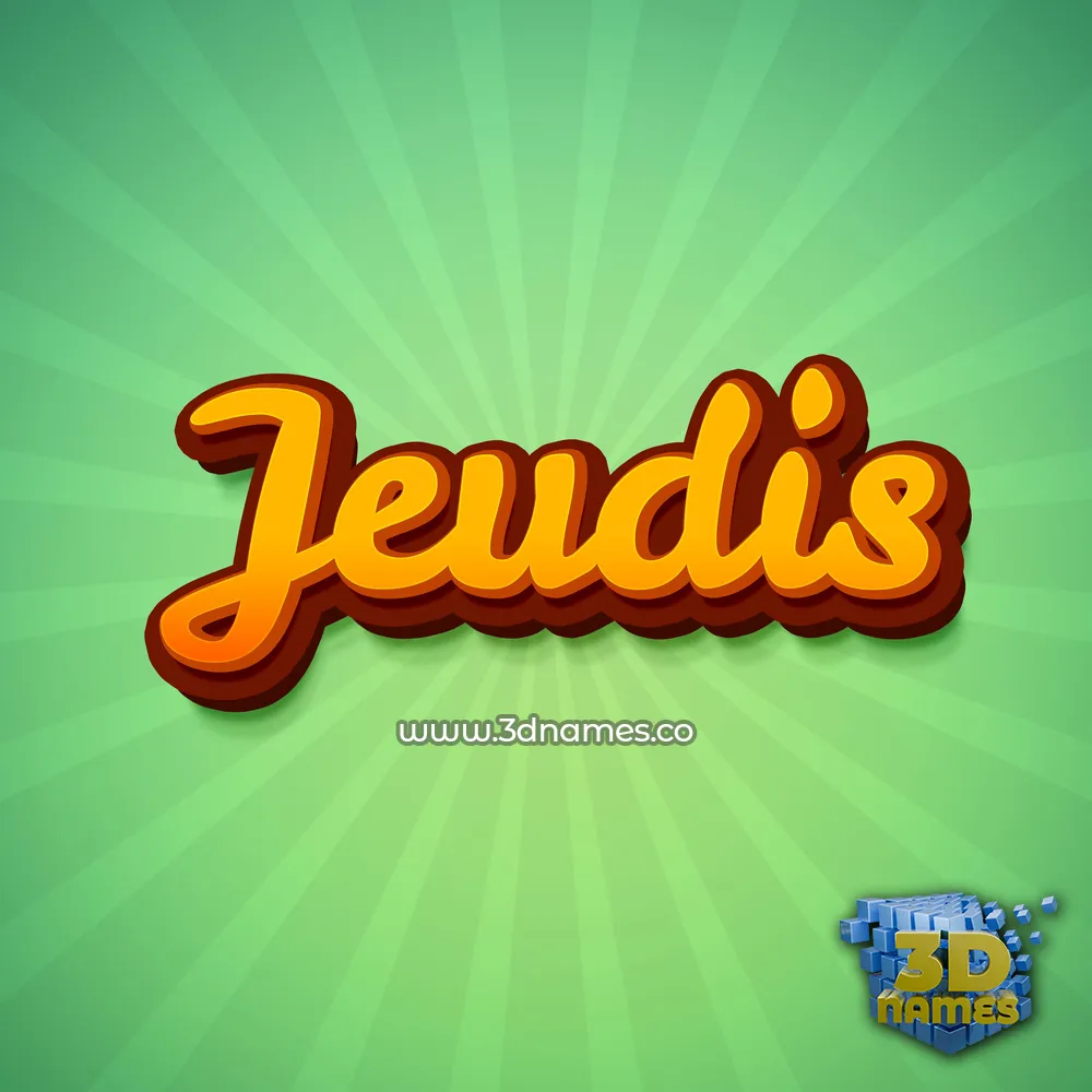 jeudis in Green Rays style - 3D name wallpaper