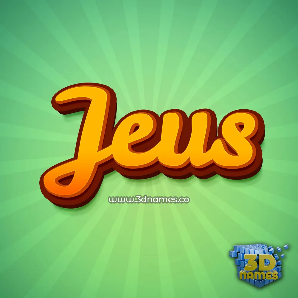 jeus in Green Rays style - 3D name wallpaper