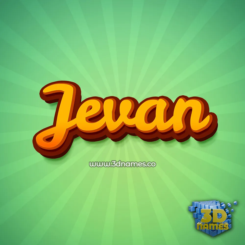 jevan in Green Rays style - 3D name wallpaper