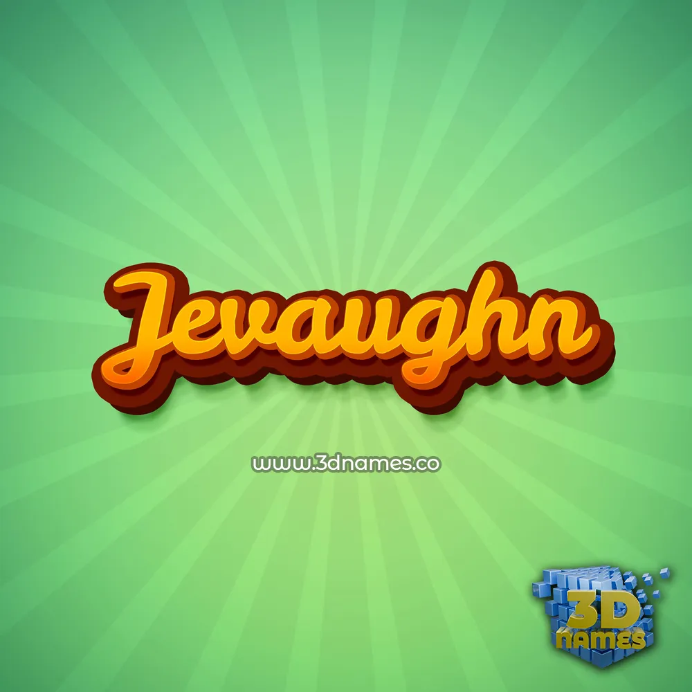 jevaughn in Green Rays style - 3D name wallpaper