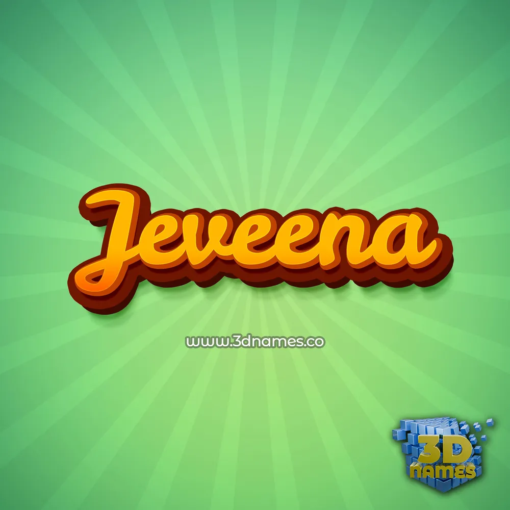 jeveena in Green Rays style - 3D name wallpaper