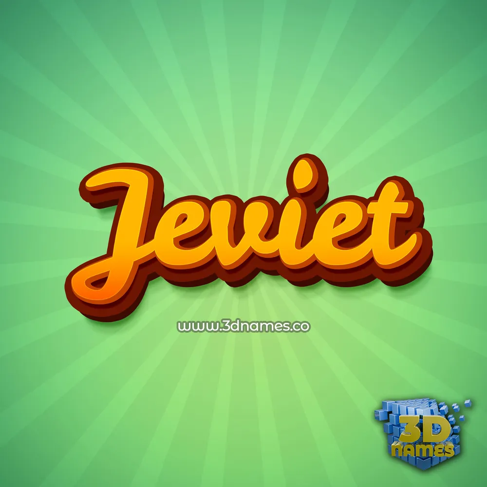 jeviet in Green Rays style - 3D name wallpaper