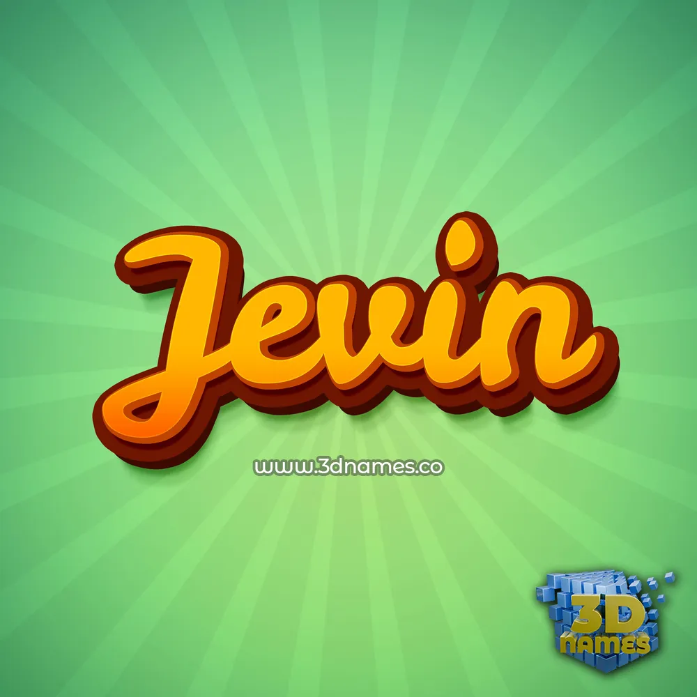 jevin in Green Rays style - 3D name wallpaper