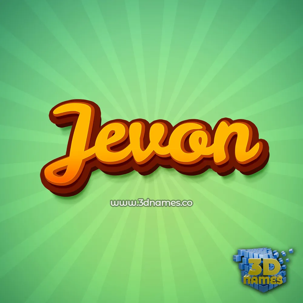 jevon in Green Rays style - 3D name wallpaper