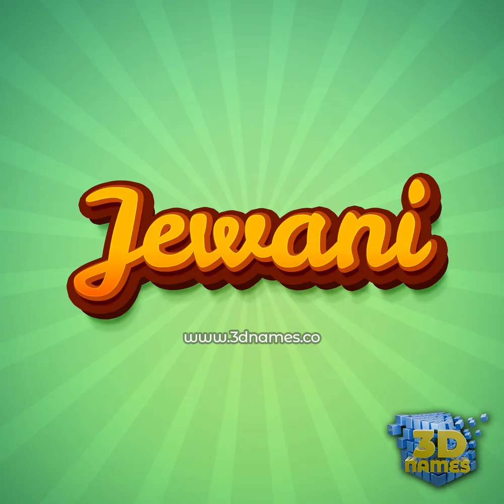 jewani in Green Rays style - 3D name wallpaper