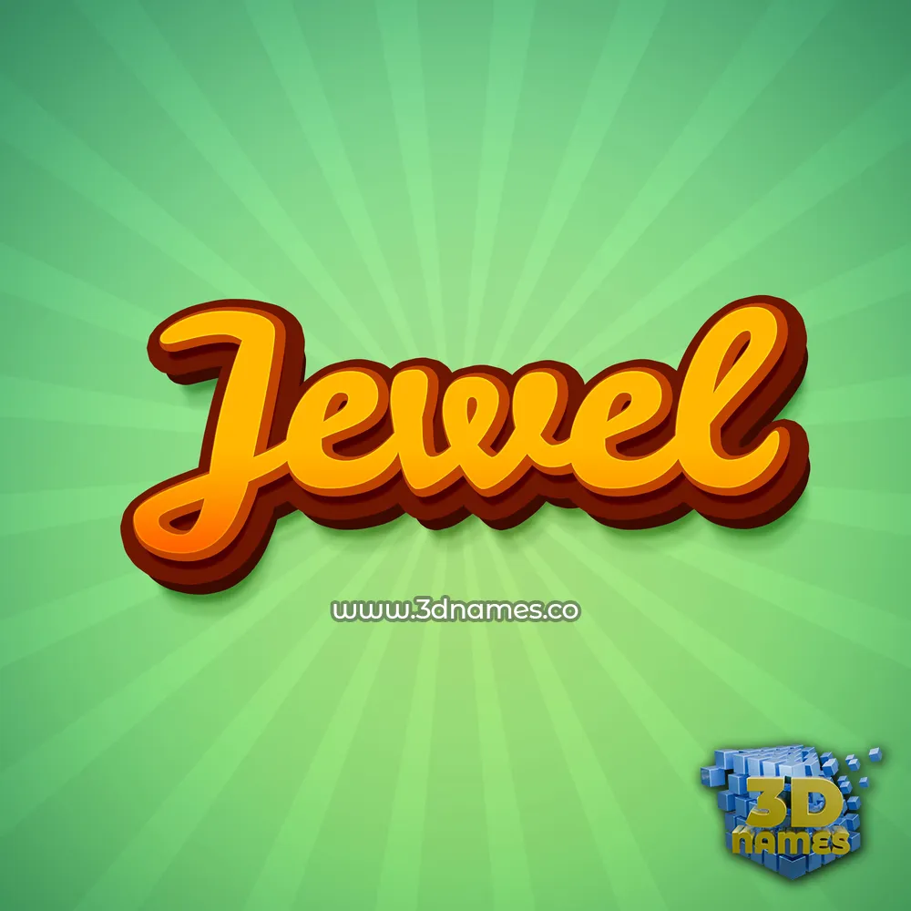 jewel in Green Rays style - 3D name wallpaper
