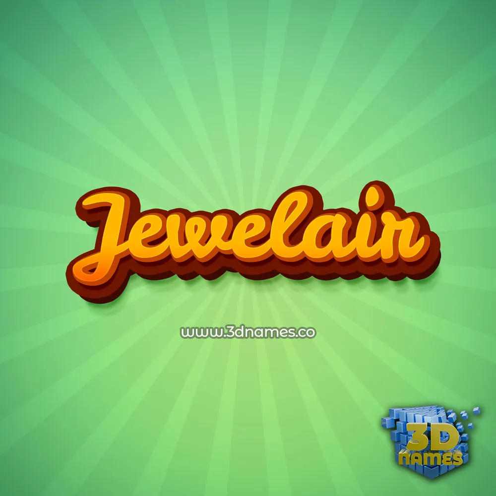 jewelair in Green Rays style - 3D name wallpaper
