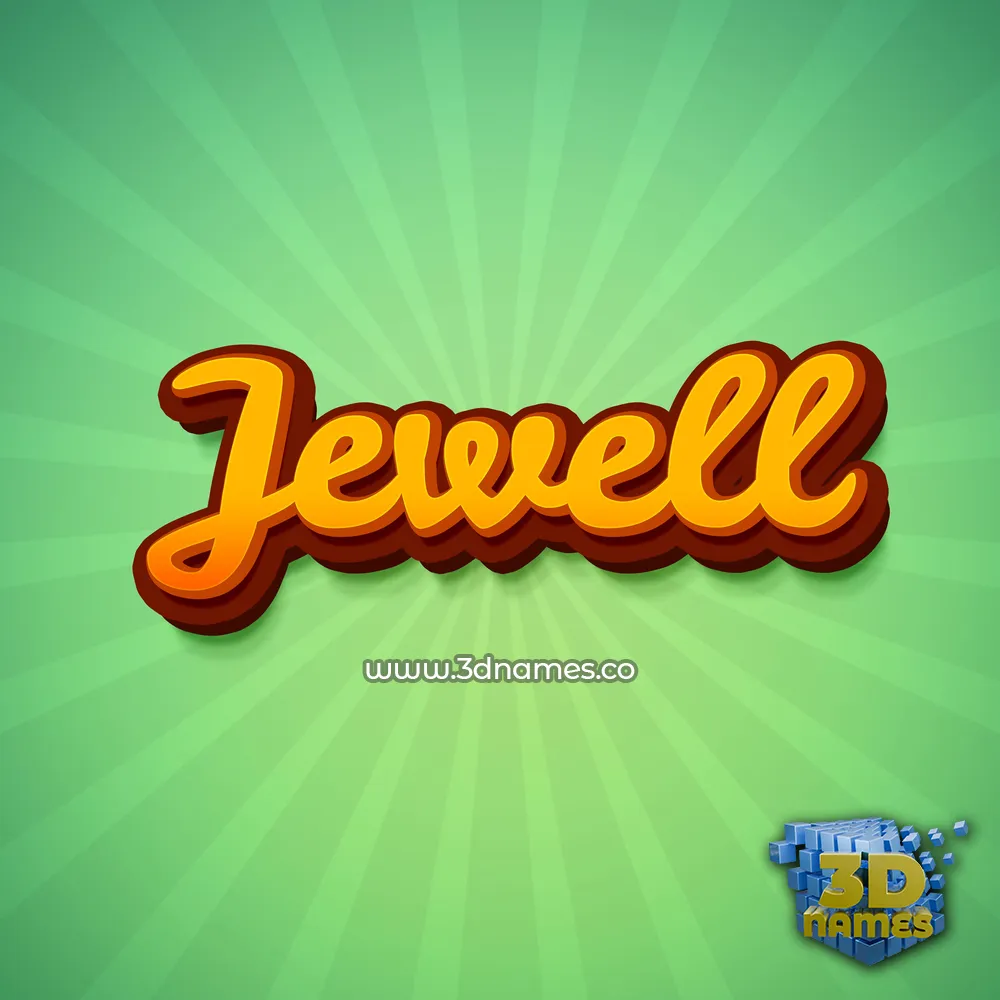 jewell in Green Rays style - 3D name wallpaper