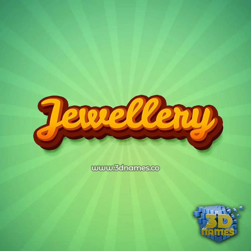 jewellery in Green Rays style - 3D name wallpaper