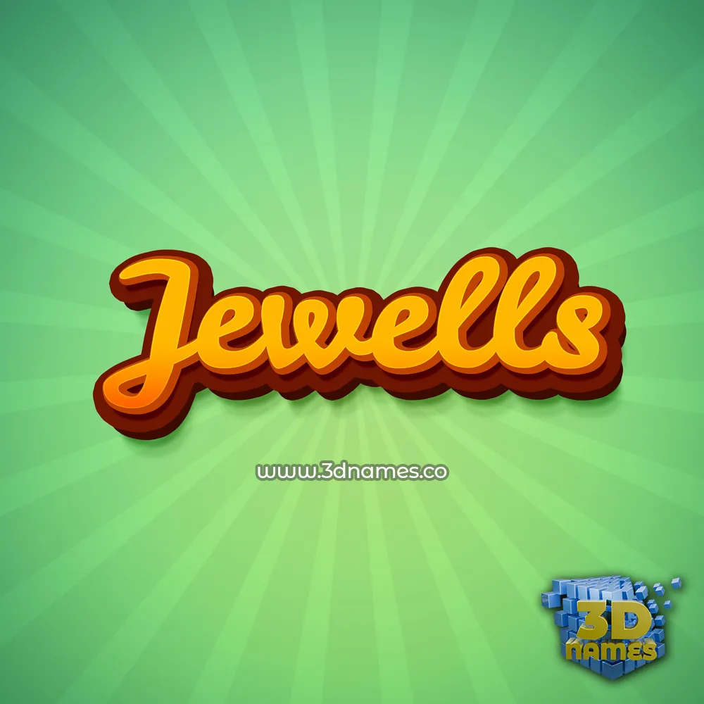 jewells in Green Rays style - 3D name wallpaper