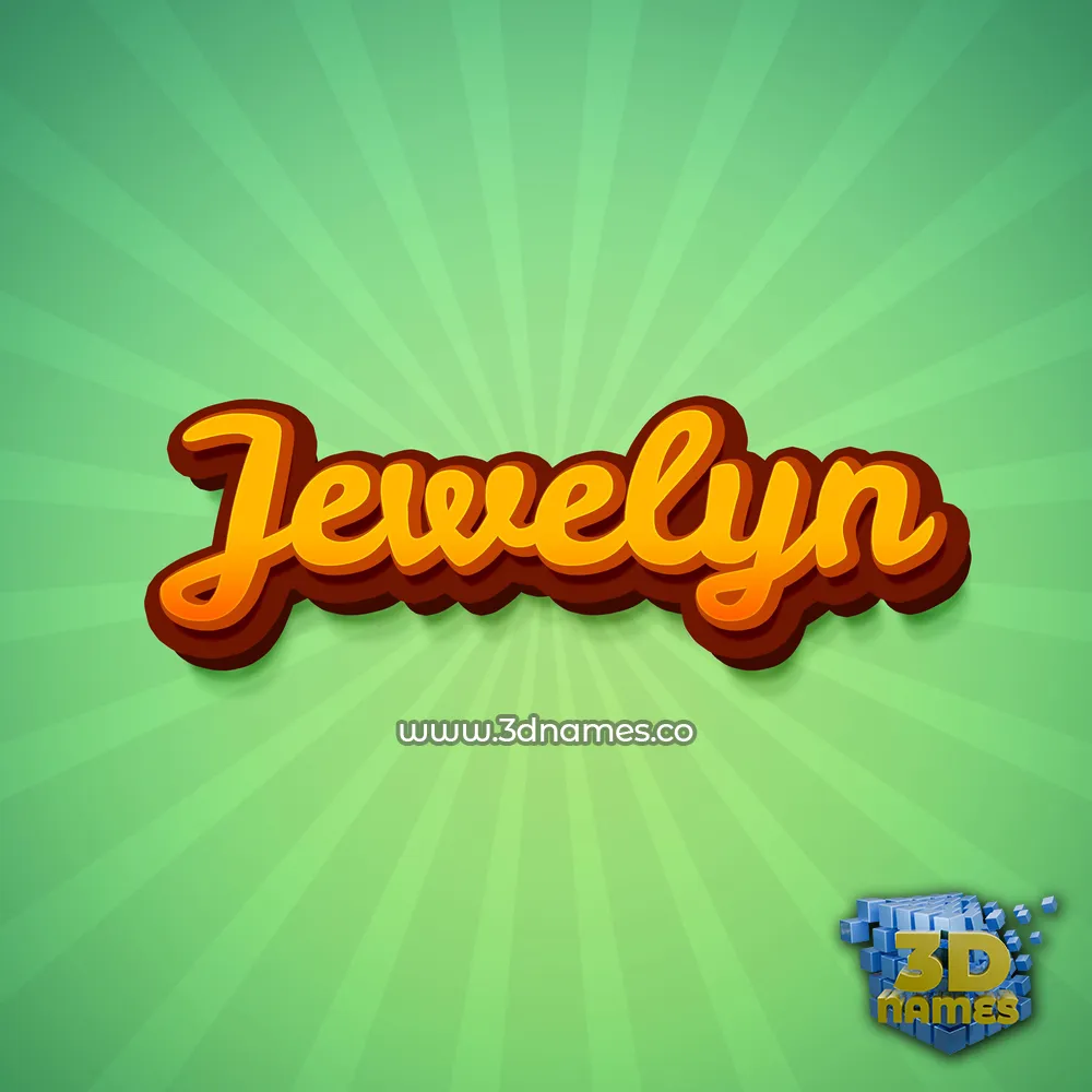 jewelyn in Green Rays style - 3D name wallpaper
