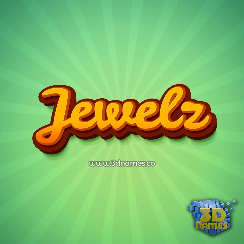 jewelz in Green Rays style - 3D name wallpaper