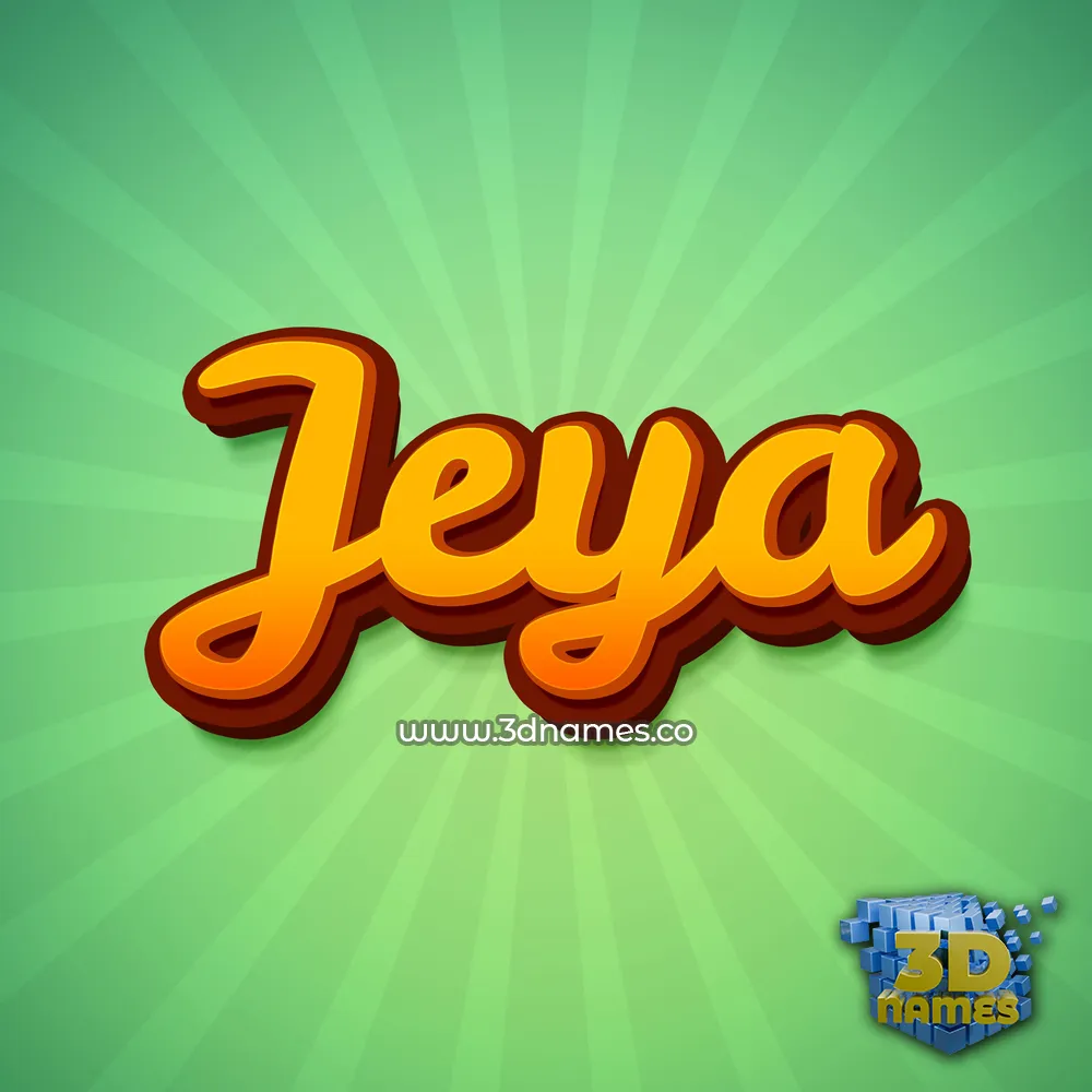 jeya in Green Rays style - 3D name wallpaper