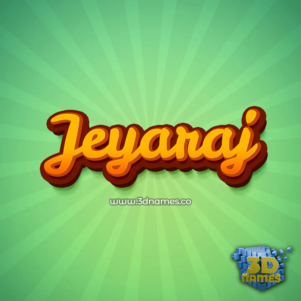 jeyaraj in Green Rays style - 3D name wallpaper