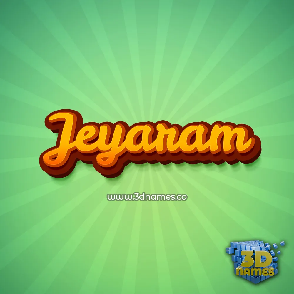 jeyaram in Green Rays style - 3D name wallpaper