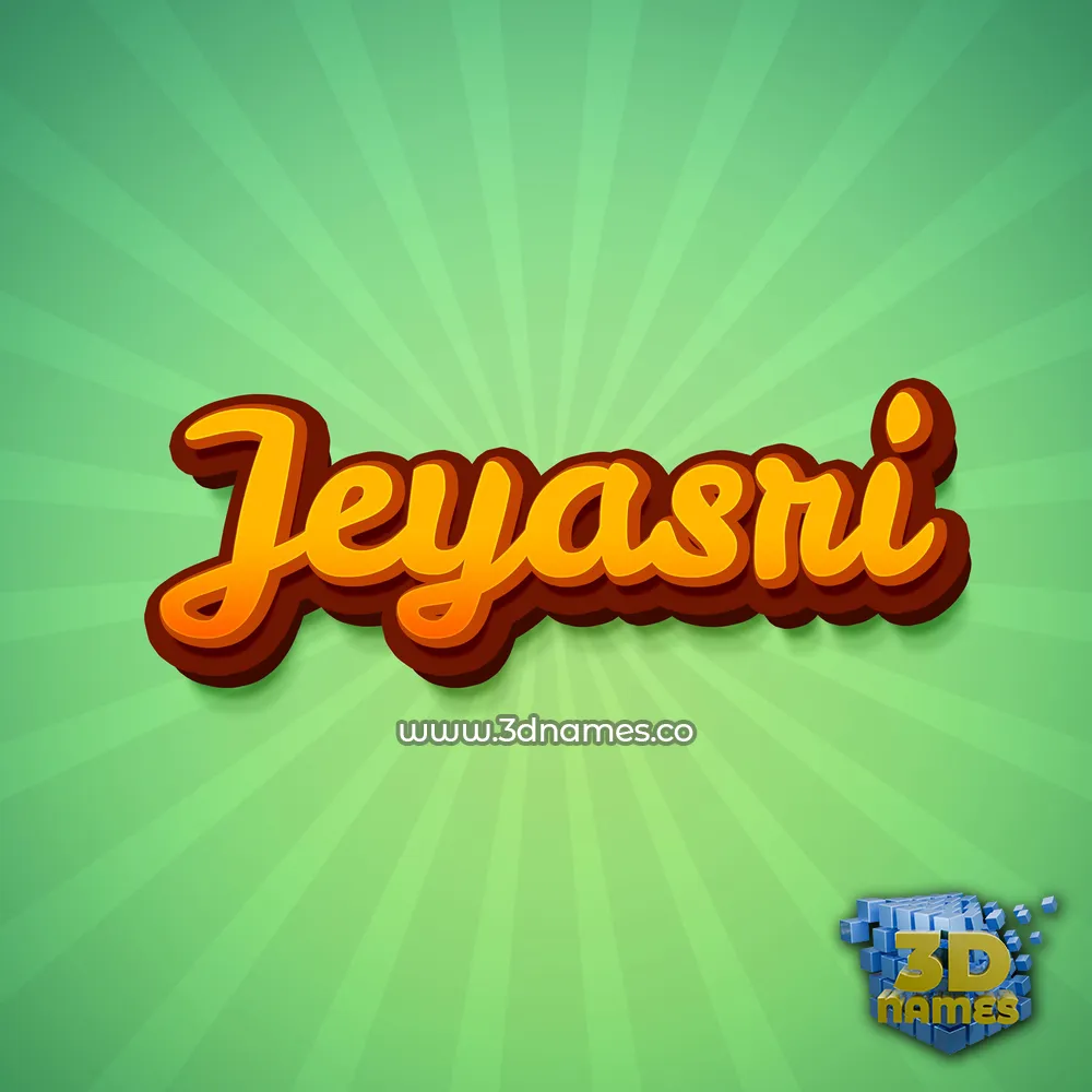 jeyasri in Green Rays style - 3D name wallpaper