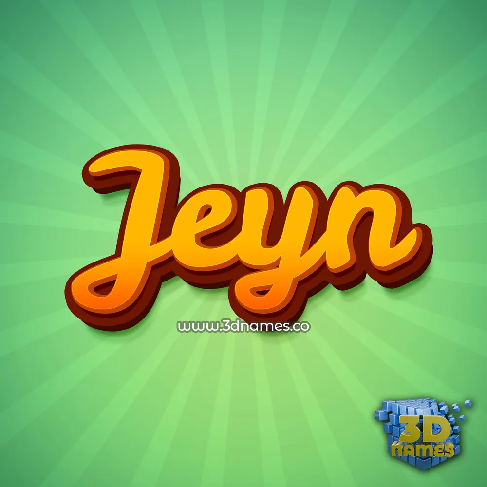 jeyn in Green Rays style - 3D name wallpaper