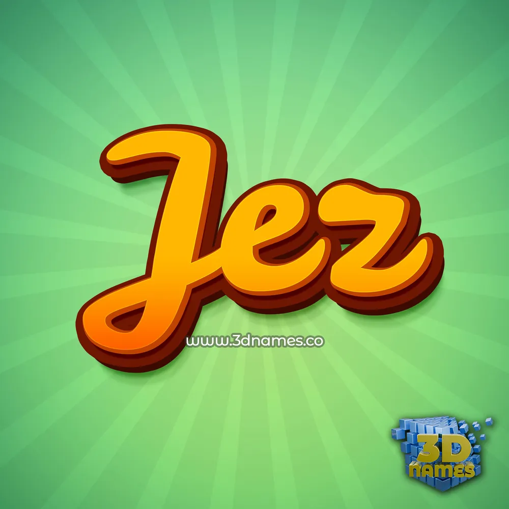 jez in Green Rays style - 3D name wallpaper