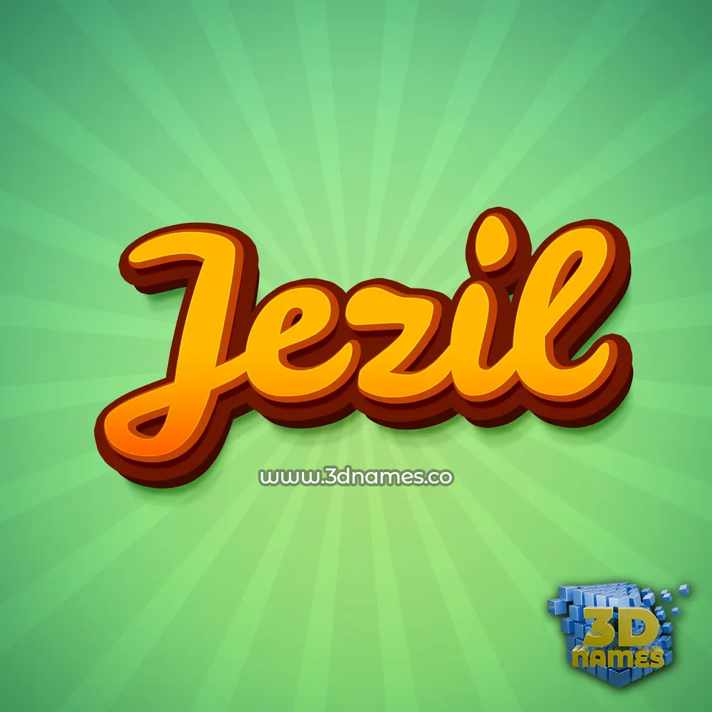 jezil in Green Rays style - 3D name wallpaper