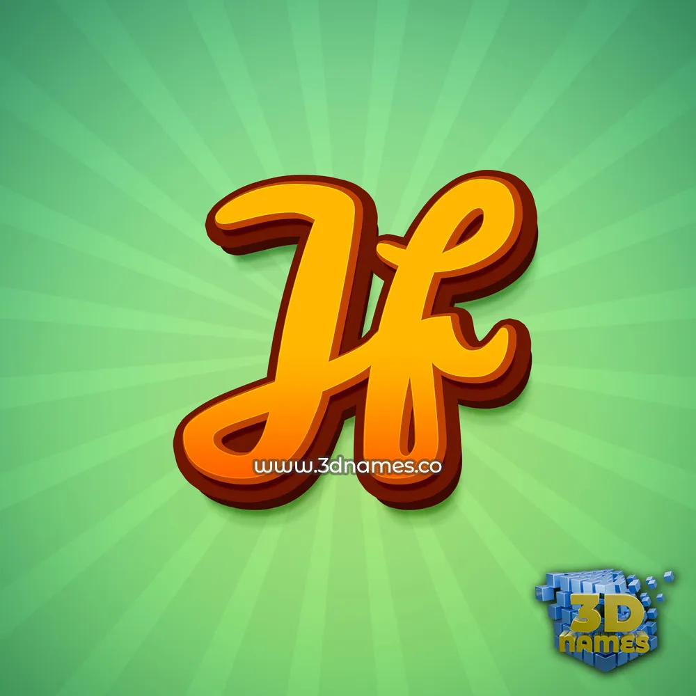 jf in Green Rays style - 3D name wallpaper