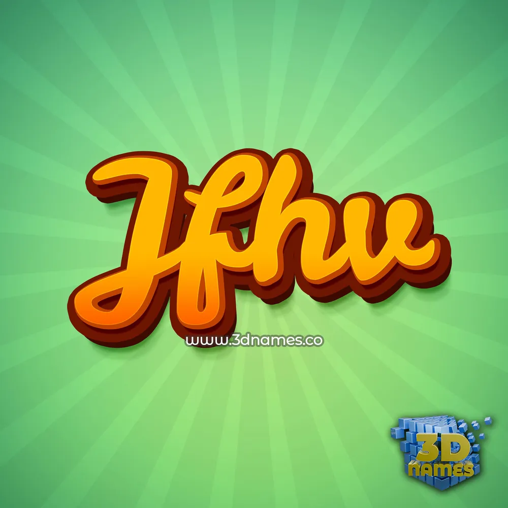 jfhv in Green Rays style - 3D name wallpaper