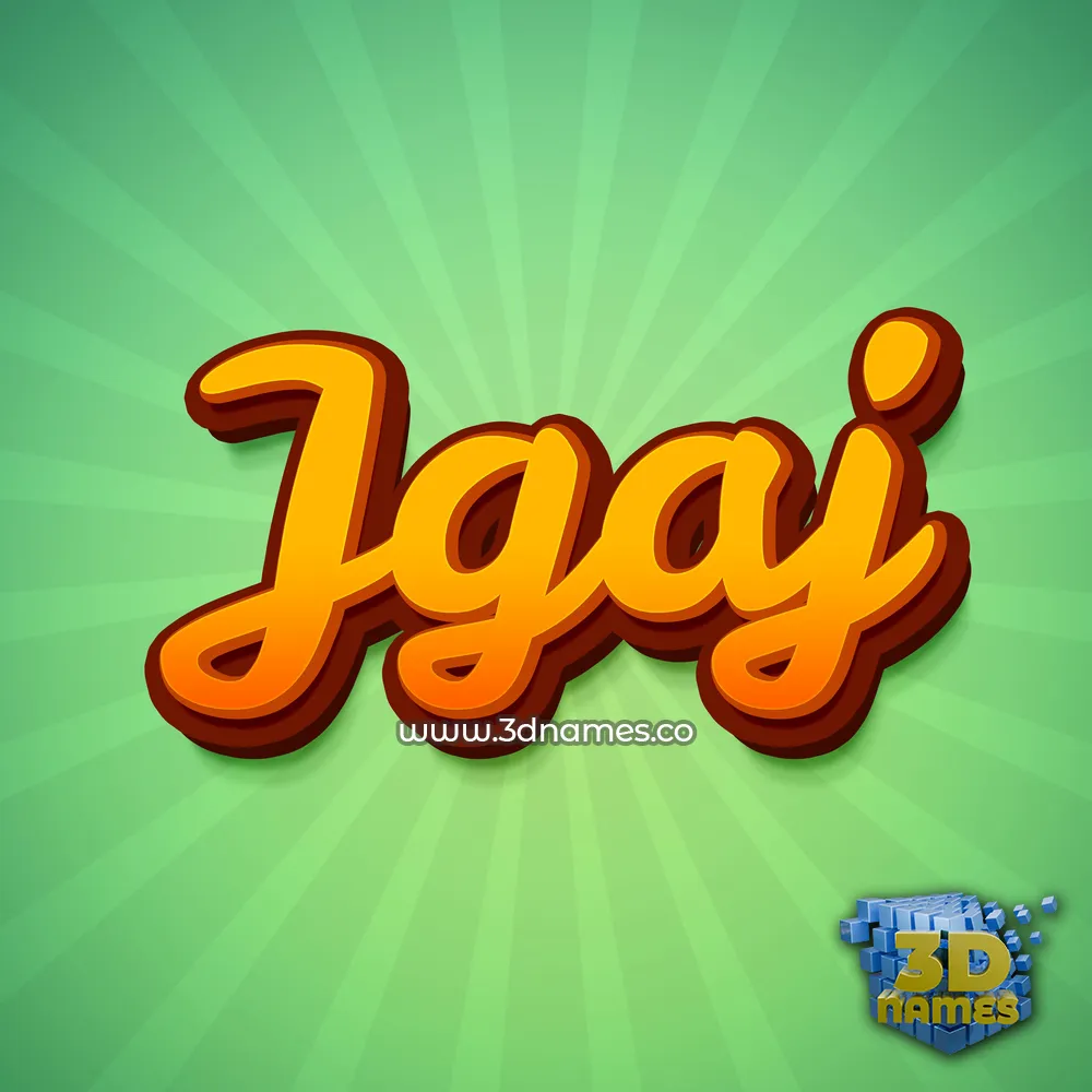 jgaj in Green Rays style - 3D name wallpaper