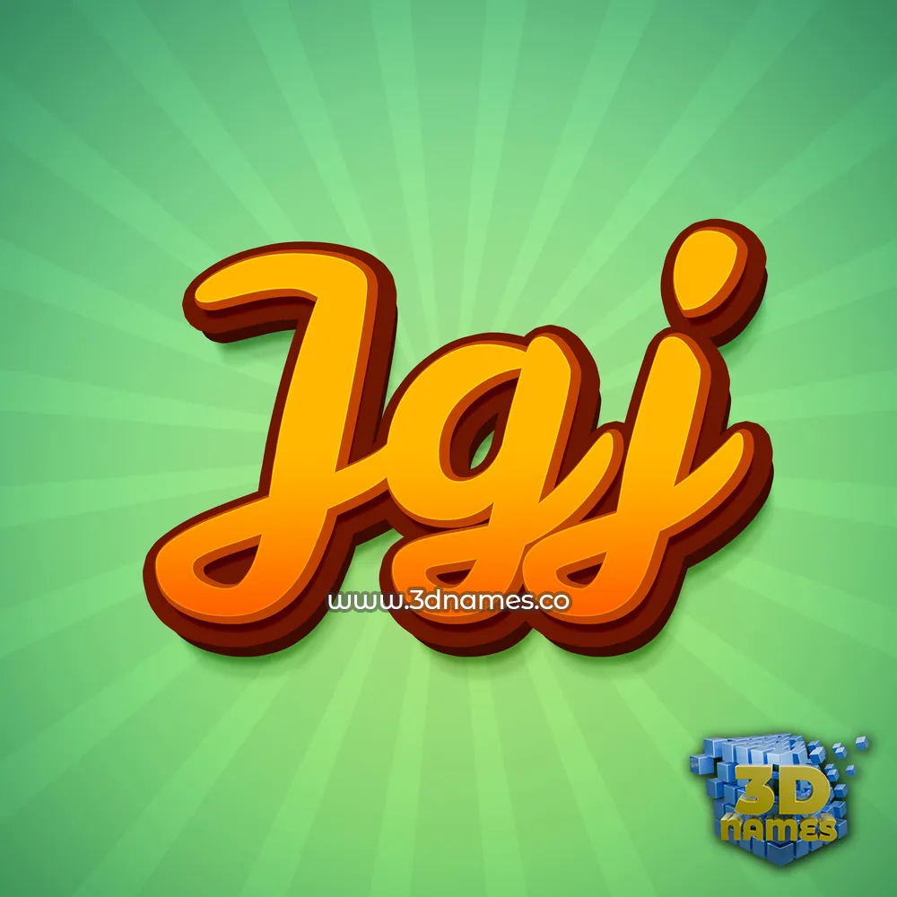 jgj in Green Rays style - 3D name wallpaper