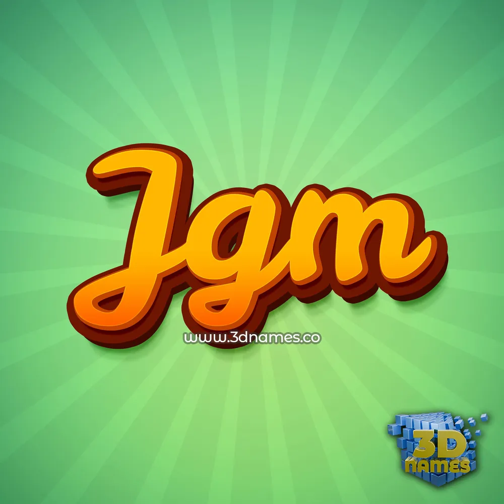 jgm in Green Rays style - 3D name wallpaper