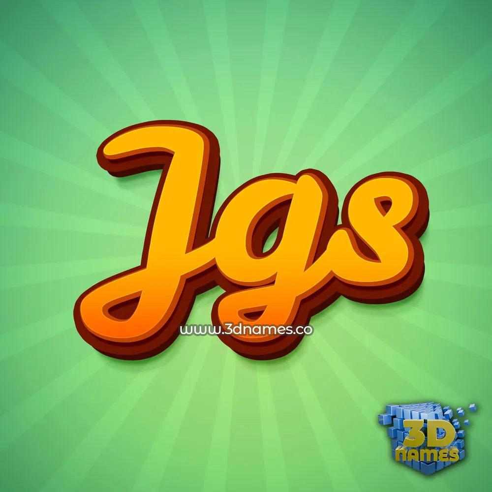 jgs in Green Rays style - 3D name wallpaper