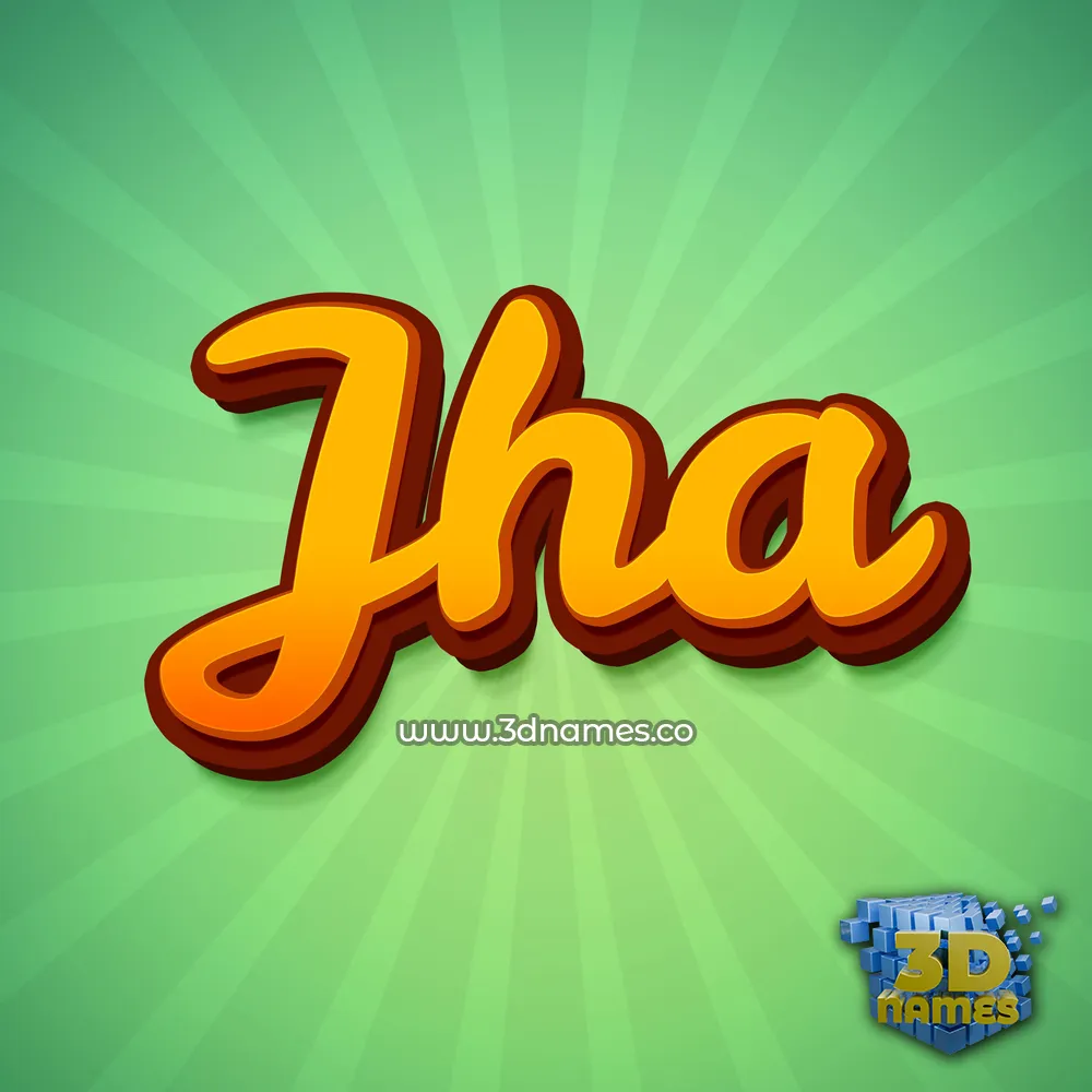 jha in Green Rays style - 3D name wallpaper